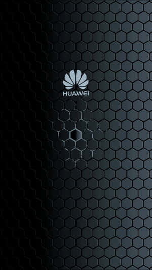 深色六角形圖案背景上的Huawei標誌。 — Huawei 壁紙