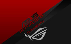 紅黑對角背景上的Asus Republic of Gamers標誌
