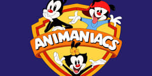 Animaniacs 卡通標誌，三個角色在盾牌中。