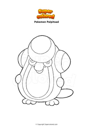 寶可夢 Palpitoad 的線條藝術，準備好上色。 — IQOO Pad5c 壁紙