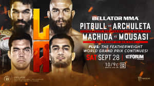 Bellator MMA活動宣傳海報， featuring 四位拳手及活動詳情。