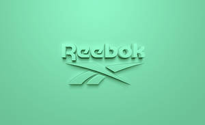 薄荷綠色Reebok標誌，帶3D效果，在漸變背景上