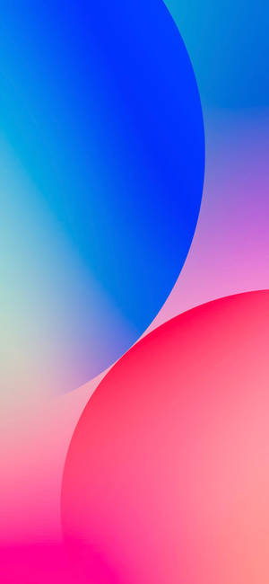 抽象設計，藍色和粉紅色的彎曲形狀融入柔和的粉彩調中。 — iPhone 14 Pro 壁紙
