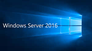 Windows Server 2016 標誌，在深色背景上帶有藍色光線。