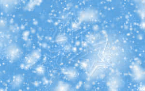 藍色背景，雪花和星星輪廓柔和發光。