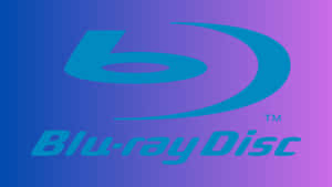 藍色到紫色漸變背景上的Blu-ray Disc標誌 — 4K太空 壁紙