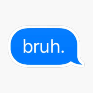 藍色對話框，白色文字寫著「bruh.」