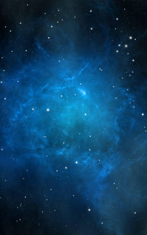 充滿星星的鮮豔藍色宇宙星雲，在深空中。