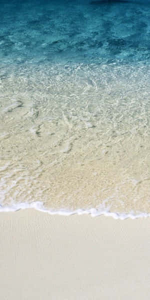 碧綠的海浪沖刷著白色沙灘