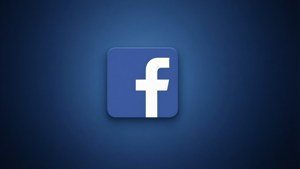 漸變藍色背景上的Facebook標誌圖標