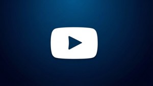 深藍色漸變背景上的YouTube播放按鈕標誌