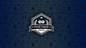 Discord Partner 標誌，帶有遊戲圖標，藍色背景