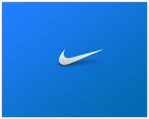 白色Nike Swoosh標誌在藍色漸變背景上