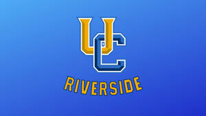 UC Riverside大學標誌，藍色和金色，置於藍色漸變背景上