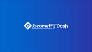 藍色漸變背景上的Geometry Dash遊戲標誌