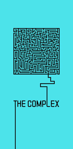 黑色迷宮圖示，附有文字 The Complex，背景為青色。
