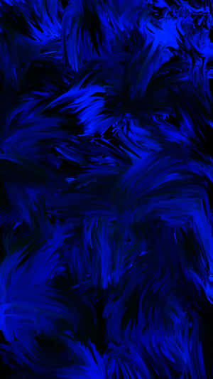 黑色背景上帶有旋轉藍色筆觸的抽象藝術作品。 — 螢光藍 GIF 壁紙