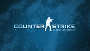 Counter Strike Global Offensive 標誌，帶有士兵剪影，背景為藍色紋理。 — 藍色 壁紙