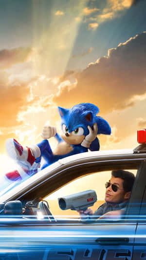 Sonic the Hedgehog 在日落時分的警車追逐中