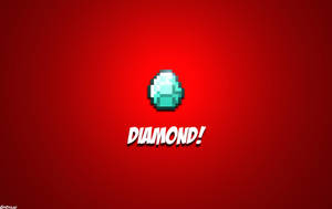 像素化鑽石，紅色背景上帶有diamond文字