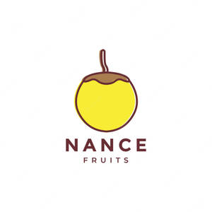 Nance Fruits 標誌，採用風格化的黃色水果，帶有棕色莖和文字。