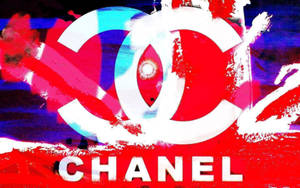 以塗鴉風格繪製的 Chanel 標誌，帶有紅色、藍色和白色飛濺以及一個發光的眼睛。 — 凌志標誌 GIF 壁紙