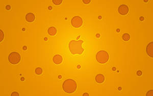 金色芝士紋理與中央的Apple標誌