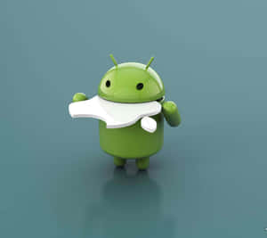 綠色Android吉祥物喺青綠色背景上拎住白色拼圖塊。