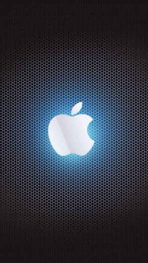 深色六角網格背景上發光的Apple標誌