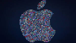 由彩色編程代碼在深色背景上製成的Apple標誌