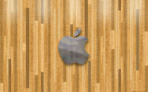 木板背景上的Apple標誌
