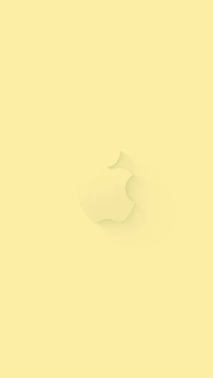 Apple標誌置中於淡黃色極簡背景上