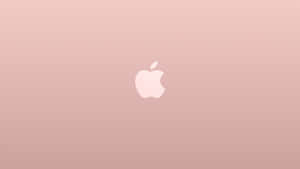 白色Apple標誌置於玫瑰金漸變背景中央。