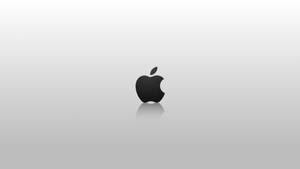 黑色Apple標誌在灰色漸變背景上反射