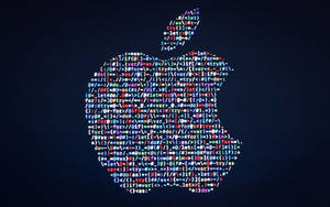 由彩色代碼在深色背景上組成的Apple標誌