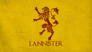 黃色背景上的紅色獅子，帶有 LANNISTER 文字。 — 黃色美學 壁紙