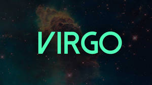 綠色VIRGO文字在星空星雲背景下。 — 淺綠色美學動態圖 壁紙
