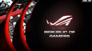 ASUS ROG 遊戲主機板，帶紅色燈光和標誌