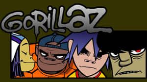 卡通風格的Gorillaz樂隊成員，表情大膽，服裝色彩繽紛。