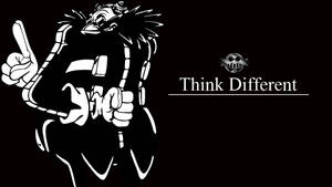 卡通角色豎起大拇指，附有「Think Different」標語。