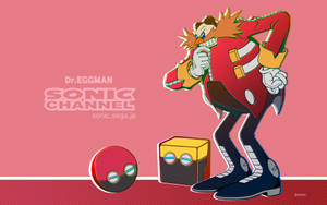 Dr Eggman 在粉紅色房間裡與他的機械人擺姿勢。