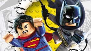 LEGO 超人與蝙蝠俠以漫畫風格的動作姿勢出現。