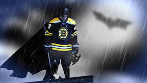 冰球運動員身穿棕熊隊服，在暴風雨中披著斗篷。 — 蝙蝠俠 壁紙