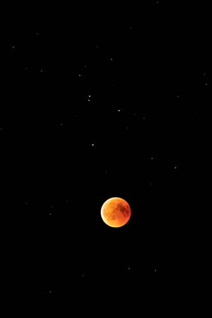 月食期間的血月與夜空中的星星 — 唯美月亮動圖 壁紙