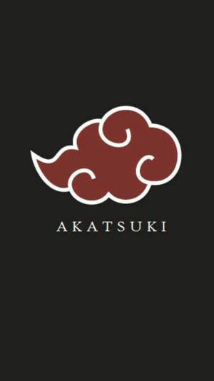 紅色雲朵符號，帶有白色輪廓和 Akatsuki 文字，位於黑色背景上。