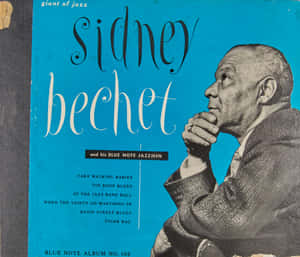 Sidney Bechet爵士專輯封面，搭配大膽藍色背景和優雅字體。