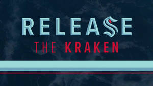 以海洋為主題的 release the kraken 文字圖形，搭配大膽的色彩點綴。