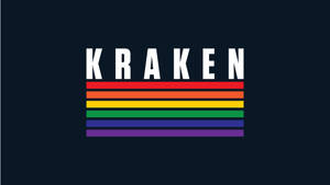 深色背景上帶有彩虹條紋的 Kraken 標誌