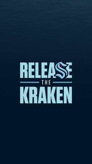 深藍色背景上的淺藍色 Release the Kraken 標誌