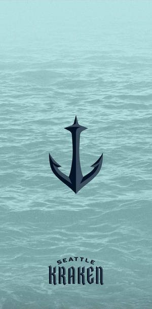 Seattle Kraken 標誌 船錨 漂浮 在 青色 水面